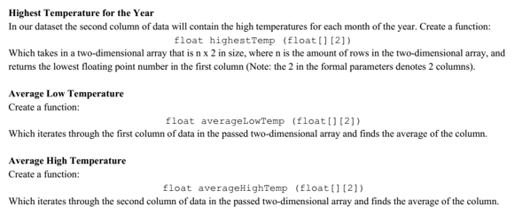 program to implement temperature statistics in C++ 1